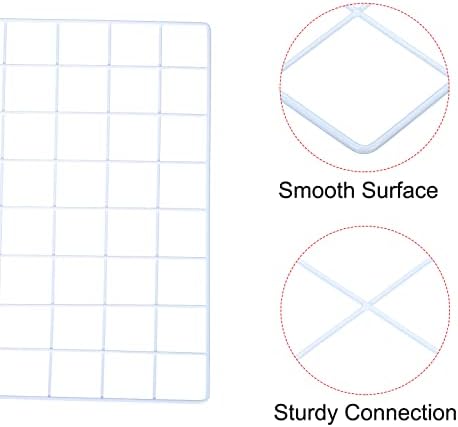 PATIKIL 16"x16" Wire Grid Panel, 3 Pack Wall Grid Decorative Panels Board Photo Pictures Display Decor Hanging Organizer for Home Office, White - Image 3