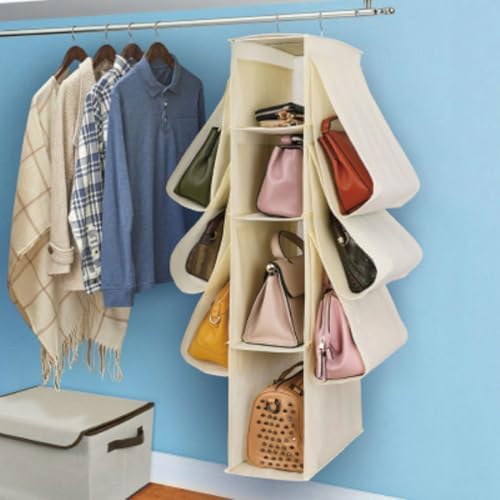Tofficu Hanging Handbag Organizer for Closet and Back Door, Nonwoven Metal - Image 6