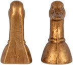 Creative Co-Op Decorative Distressed Cast Iron Duck Head Bookends, Gold - Image 3