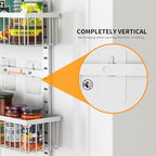 Moforoco 9-Tier White Over The Door Pantry Organizer, Pantry Organization and Storage, Black Hanging Basket Wall Spice Rack Seasoning Shelves, Home & Kitchen Bedroom Bathroom House Essentials - Image 5