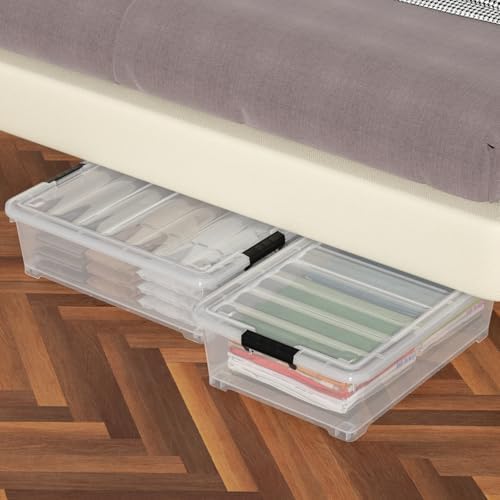 25 Quart Clear Under Bed Storage Container with Wheels, 4 Packs - Image 4