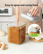 Ankou Food Storage Container Sets, 2.8 Qt *2+ 4.2 Qt *4 Airtight Canisters with Lids and 130ml Scoop, BPA-Free Plastic Pantry Containers for Flour, Sugar, Rice - Image 2