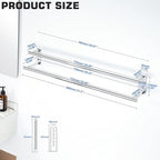 Alise 32 inch Double Towel Bar for Bathroom Wall Mounted, Polished Chrome - Image 2