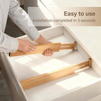Adjustable Bamboo Drawer Dividers of 8, Expandable Organizers (16.9"-22.2") - Image 5
