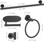TURS Matte Black 5 Piece Bathroom Hardware Set, SUS304 Stainless Steel Bath Towel Bar Set, Bathroom Towel Rack Set Wall Mounted - Image 7