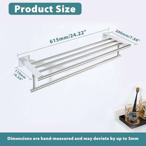 Alise Towel Racks for Bathroom Wall Mounted 24 Inch,Polished Chrome - Image 2