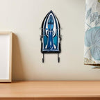 Black Ironing Board Rack Plastic Organizer Wall Mounted with Hooks - Image 6