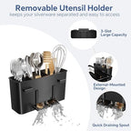 Simple Trending Dish Drying Rack, 2-Tier with Utensil Holder, Black - Image 5