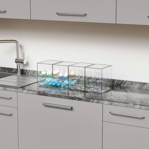 Yieach 5 Set Clear Stackable Storage Drawers and Acrylic Drawer Organizer,BPA Free Baby Bottle Organizer for Countertop and Bottle Station Organizer for Breast Pump Parts,Pacifier and Baby Accessories - Image 6