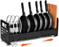 Pots and Pans Organizer Under Cabinet, Expandable Pot Lid Organizer by LUMERIGIN