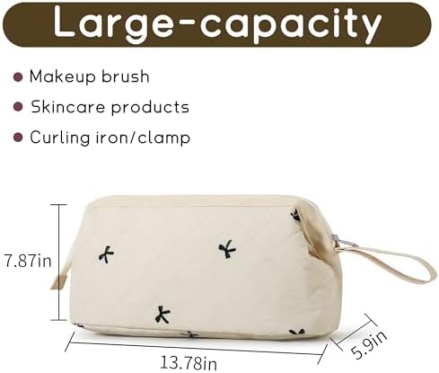 GISMTR Large Quilted Hair Tools Travel Bag for Hair Dryer Aesthetic Cute Dustproof Travel Organizer Flat Curling Iron Travel Organizer - Image 2