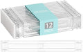 Yieach 12Pack 3.2 Inch Shallow Acrylic Drawer Dividers for Clothes -Expandable from 15-21''- Adjustable Drawer Dividers for Baby Clothing,Sock,Underwear,Clear in Drawer Separators for Dresser,Kitchen by Yieach