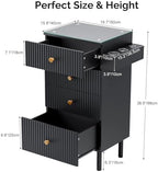 OmySalon Salon Station, Barber Station for Stylist, Hair Storage Cabinet with Glass Top & 4 Drawers & 3 Heat Resistant Tool Holders, For Beauty Spa, Salon, Black - Image 3