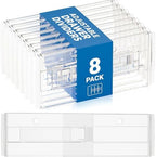 LETGO 8 Pack Drawer Dividers 6" High - Tall Acrylic Drawer Divider for Clothes, 12.3-18" Adjustable Dresser Deep Drawer Dividers,Expandable Dresser Separators for Kitchen Office Baby Clothing (8) by LETGO