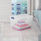 66 Qt Storage Bins 6-Pack, Clear Plastic Containers with Latching Lids - Image 5