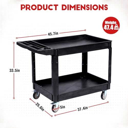 Garvee Utility Cart, 550LBS Heavy Duty Rolling Cart with 360° Swivel Wheel - Image 6