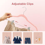 Baby Velvet Hangers with Clips Non-Slip for Clothes Pink 24 Pack - Image 4