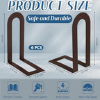Chunful 18 Pcs Bronze Metal BookEnds Shelves, 7.5 x 5.75 x 3.5 in - Image 3