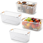 Ziliny 4 Pcs Mesh Wire Baskets for Organizing, Extra Large, Cream White by Ziliny