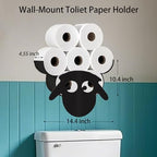 Funny Sheep Toilet Tissue Holder,Animal Paper Holders,Decorative Metal Papers Holder,Funny Toilet Animal Storage for Bathrooms,Bathroom Paper Organizer for Extra 8 Rolls Wall Mounted Art Decor - Image 4