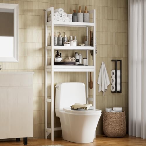 3-Tier wood over the Toilet Storage Cabinet , Simple Bathroom Storage rack by DeLutimia