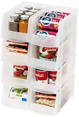 IRIS USA 8-Pack, Medium Clear Stackable Storage Bins by IRISUSA
