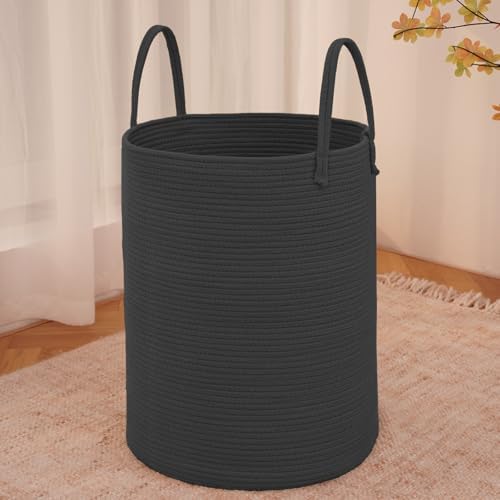 JMvicyroam 80L Cotton Rope Laundry Basket Hamper, Black by JMvicyroam