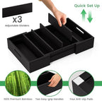 Kiasthome Expandable Bamboo Lid Organizers Inside Cabinet, Kitchen Cabinet Organizers with 3 Adjustable Dividers, Storage Plastic Lids, Food Container Lid Holder Organizer for Drawer Pantry, Black - Image 6