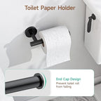 USHOWER 4PCS Matte Black Bathroom Accessories Set, 18-Inch Towel Bar Set - Image 5