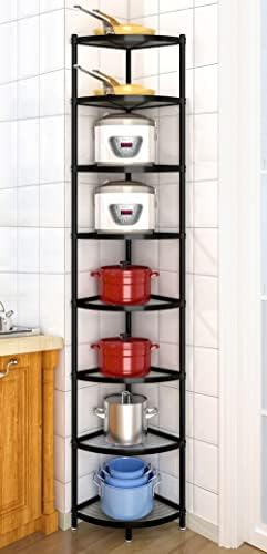 8-Tier Kitchen Pot Rack, Cookware Stand Storage Organizer ，Multi-Layer Corner Shelf Stand Metal Shelves for Kitchen - Image 6