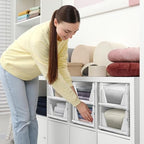 Sorbus Stackable Closet Organizer, Open-Front Shelf Bins (4 Medium) - Image 7