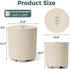 Umbrella Stand Side Table with 1.5 Inch Hole, 2 Pack, Beige - Image 3