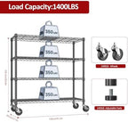 IZEUK 4-Tier Adjustable Heavy Duty Metal Storage Shelving Unit, Wide Utility Rack Organizer for Garage, Kitchen, Office, Basement, Warehouse (Black, 15.7" D x 33.5" W x 70.5" H) - Image 3