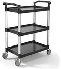 VEVOR Utility Cart, 300 lbs Load Capacity, 3-Tier Utility Plastic Cart with 360° Swivel Wheels (2 with Brakes), 24.4 x 16.1-inch Food Service Cart for Warehouse, Office, Home, Restaurant, Kitchen by VEVOR