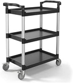 VEVOR Utility Cart, 300 lbs Load Capacity, 3-Tier Utility Plastic Cart with 360° Swivel Wheels (2 with Brakes), 24.4 x 16.1-inch Food Service Cart for Warehouse, Office, Home, Restaurant, Kitchen by VEVOR