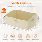 Lifewit Trapezoid Closet Storage Bin for Shelf, 6 Packs 23L, Beige - Image 2