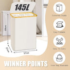 Hampers for Laundry Basket with Lid, 145L Large Laundry Hamper 3 Section - Image 4