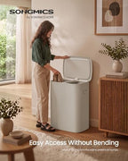 SONGMICS Laundry Hamper with Lid, 160L Double Laundry Basket, Steel Frame - Image 2