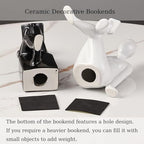 Ceramic Decorative Bookends, Book Ends for Shelves, Home Office Decor - Image 5