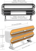 Magnetic Foil and Plastic Wrap Organizer, Magnetic Aluminum Foil Dispenser, Magnetic Wrap and Foil Cutter with Cutter for Wrap, Foi & Parchment. Clean Cuts Every Time. (B) - Image 2