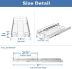 LOVMOR Pull Out Cabinet Organizer 11½" W x 21½" D, Kitchen Cabinet Pull Out Shelves Slide Out Storage - Image 3