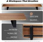 ULTRARM Moodular Wooden Monitor Stand Desk Organizer, Large 45.6" Walnut - Image 3