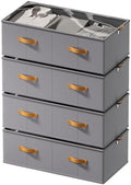 4 Pack Under Bed Storage Bins,10 Inch Tall, Light Gray, 31.5x15.8x10 inch by FHSQX