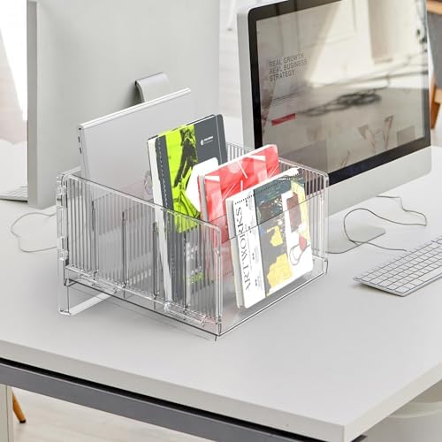 File Sorter Organizer, 5 Sections Acrylic Letter Tray 2 Pack - Image 2