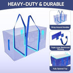 TICONN 8 Pack Extra Large Moving Bags Heavy Duty with Zippers & Carrying Handles, Durable Storage Bags Moving Boxes for Closet Organizers and Storage (8 Pack, Blue) - Image 2