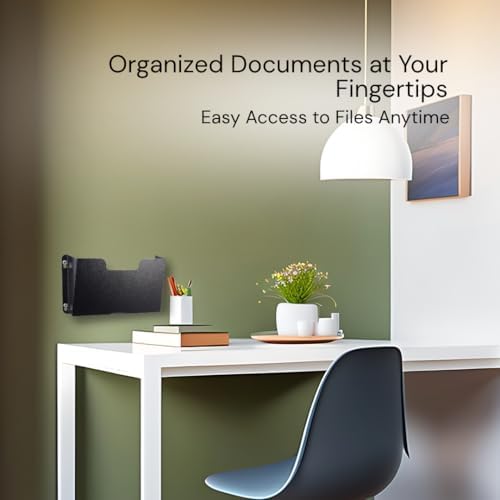 Single Pocket Wall File Organizer, Metal Letter Size Office Wall Organizer - Image 7