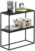 Furinno Moretti 2-Tier Metal Frame Storage Shelves, Columbia Walnut by Furinno-FitsYourSpaceFitsYourBudget