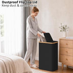 efluky Double Laundry Hamper with Lid and 2 Removable Bags, Black - Image 5