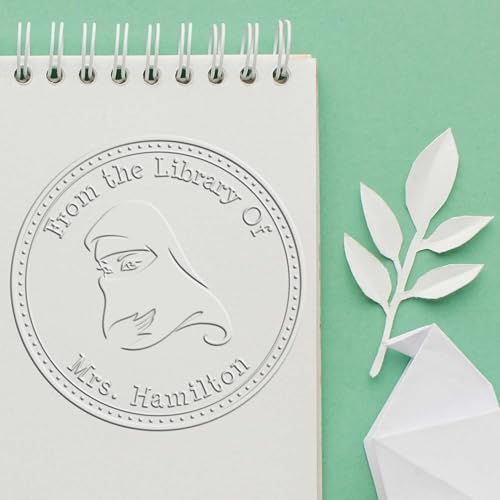 Customized Book Embossed Stamp for Muslim Business Owners - Personalized Soft Spiritual Veil Library Embossing Seal - Ideal for Customizing Books, Documents, and Stationery - Elegant Design by AcornSalesCo