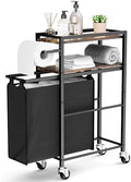 Toilet Paper Holder with Storage Bag & Wheels - Freestanding Bathroom Organizer Holds 9 Rolls for Small Spaces, Essentials Storage Beside Toilet-Brown by OrganizedStorageSimpleLife
